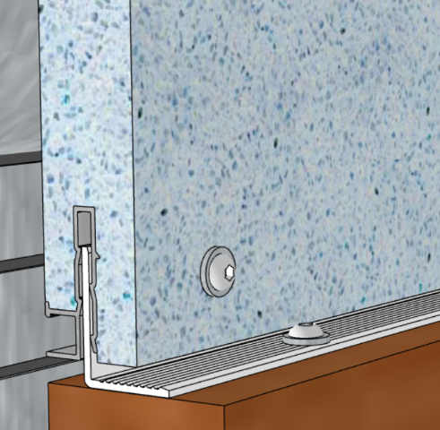 Image of Cornière crantée en PVC de 40x30x3 mm pour rail 8E, 8R, 28FR et 30FR. Longueur de 6m.