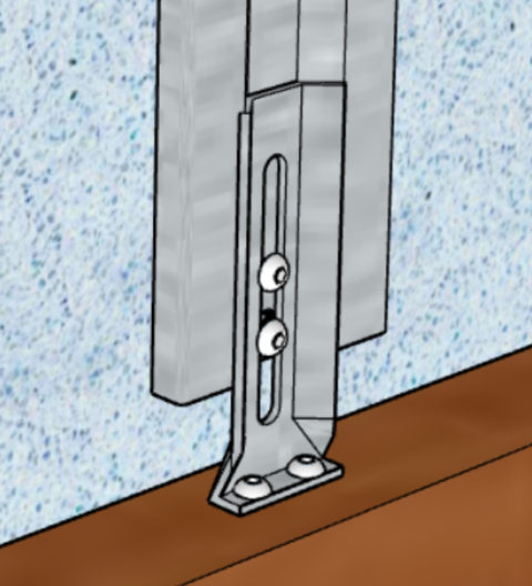 Image de Equerre de liaison en acier et pattes de fixation pour tableau à partir de 1.6m