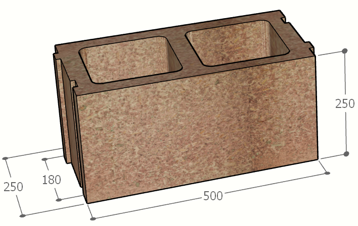 Image of Bloc à bancher en bois ciment (50x25 cm), sans isolant, épaisseur : 25 cm, béton : 18 cm, fabrication Belgique