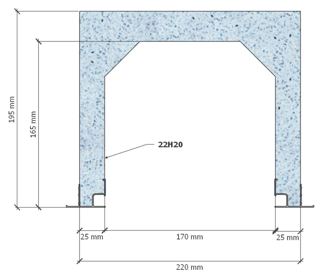 Image de Coffre (6 m) modèle traditionnel, L: 220, H: 200, tunnel: 170, rail 827/827, finition polystyrène, couleur bleu