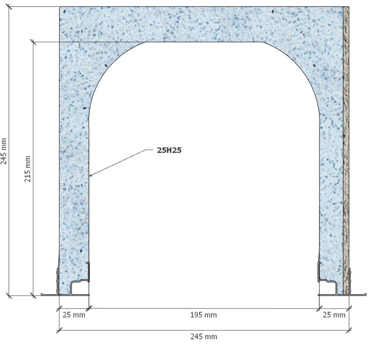 Image de Coffre (6 m) modèle traditionnel, L: 245, H: 245, tunnel: 196, rail 1/1, finition polystyrène, couleur bleu