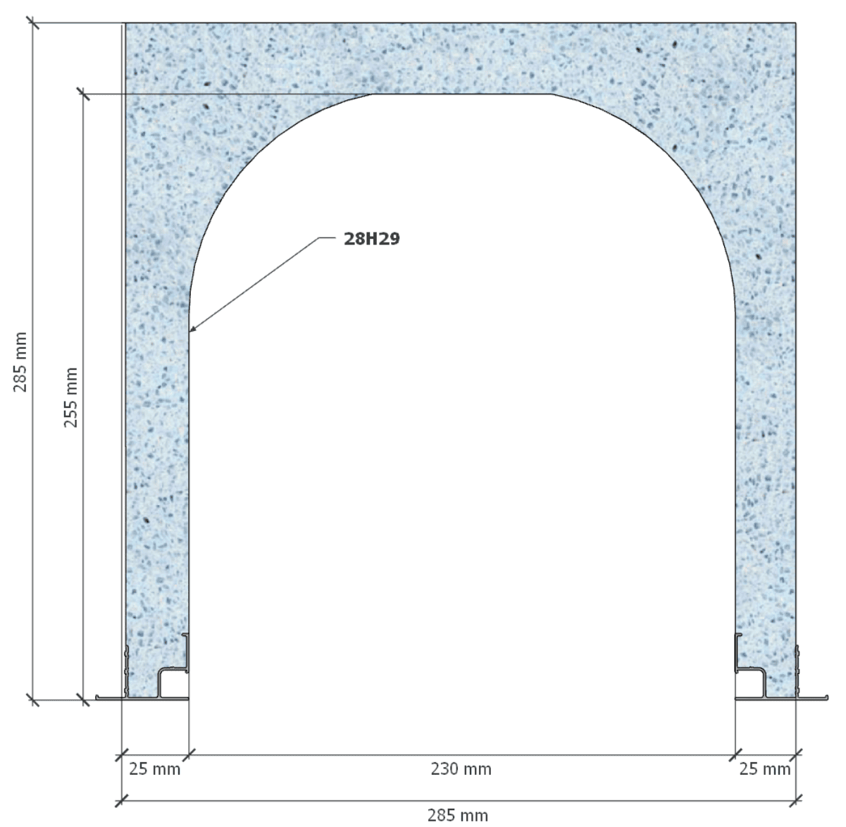 Image de Coffre (6 m) modèle traditionnel, L: 278, H: 285, tunnel: 230, rail 827/827, finition polystyrène, couleur bleu