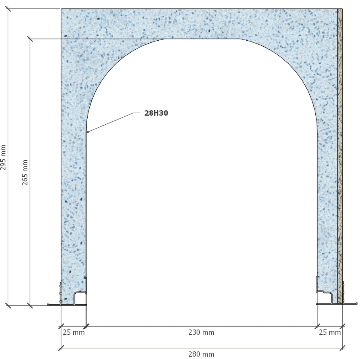 Image de Coffre (6 m) modèle traditionnel, L: 278, H: 295, tunnel: 230, rail 830/827, finition fibragglo, couleur bleu