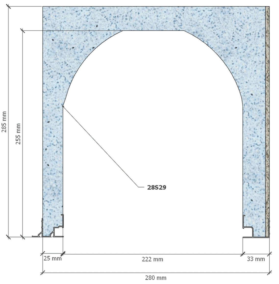 Image de Coffre (6 m) modèle haute isolation, L: 280, H: 285, tunnel: 222, rail 8F/8L, finition fibragglo, couleur bleu