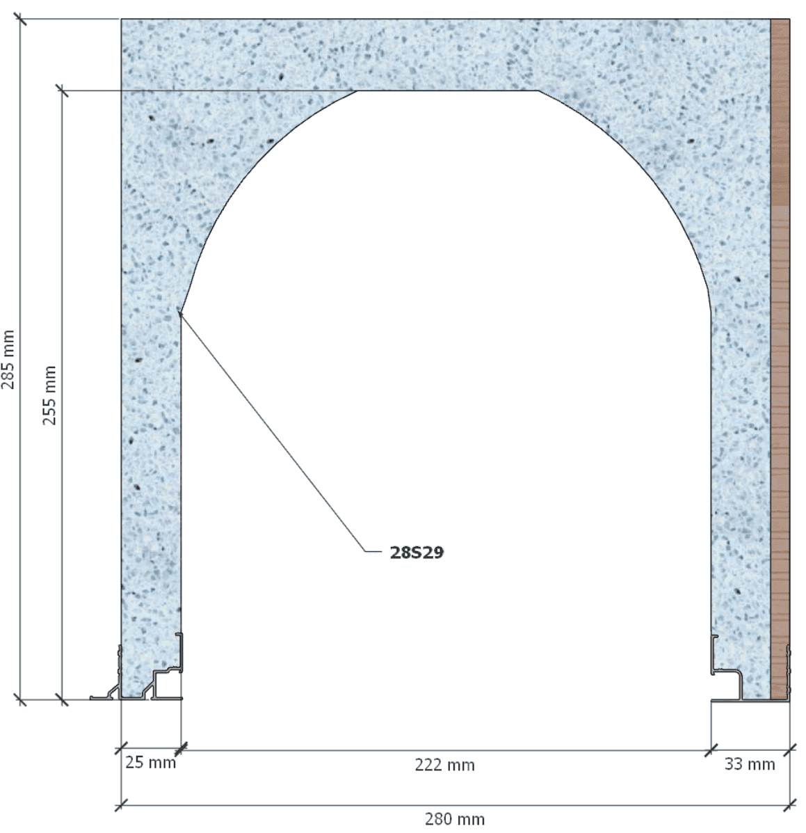 Image de Coffre (6 m) modèle haute isolation, L: 280, H: 285, tunnel: 222, rail 8F/8L, finition terre cuite, couleur bleu