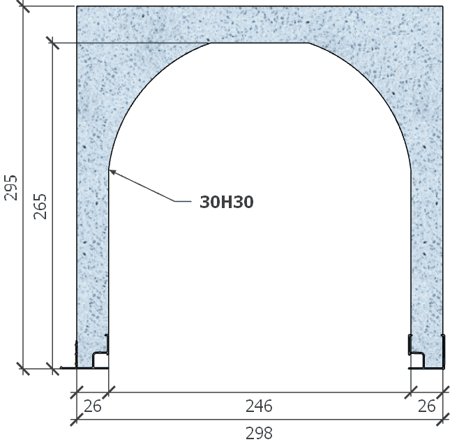 Image de Coffre (6 m) modèle traditionnel, L: 298, H: 295, tunnel: 246, rail 827/8H, finition polystyrène, couleur bleu