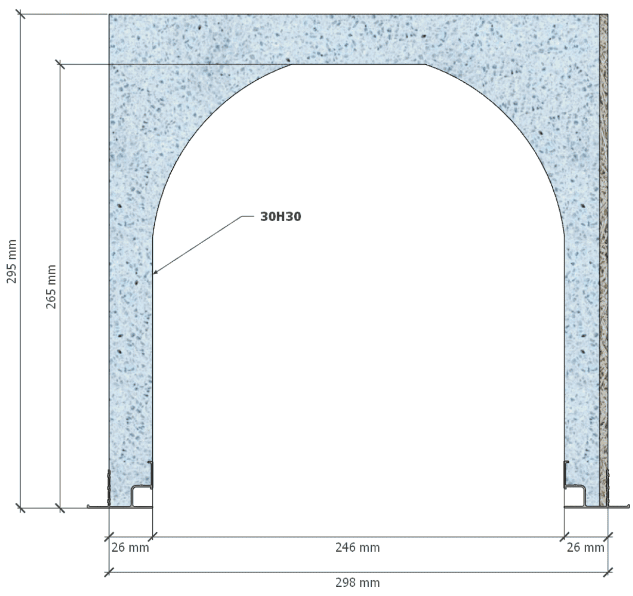 Image de Coffre (6 m) modèle traditionnel, L: 298, H: 295, tunnel: 246, rail 1/1, finition polystyrène, couleur bleu