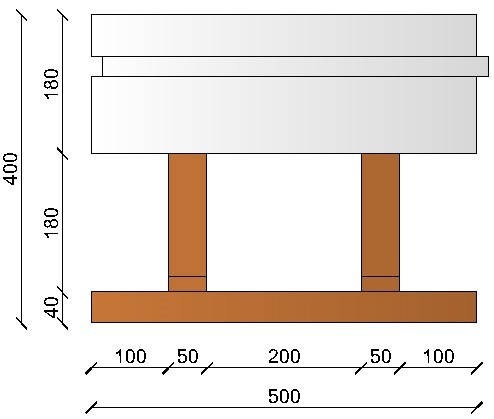 Image of Bloc à bancher en bois ciment (50x25 cm), isolant interne : 18 cm, épaisseur : 40 cm, béton : 18 cm, fabrication Italie