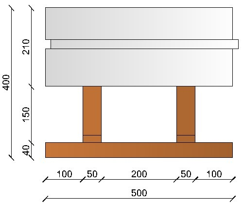 Image of Bloc à bancher en bois ciment (50x25 cm), isolant interne : 21 cm, épaisseur : 40 cm, béton : 15 cm, fabrication Italie