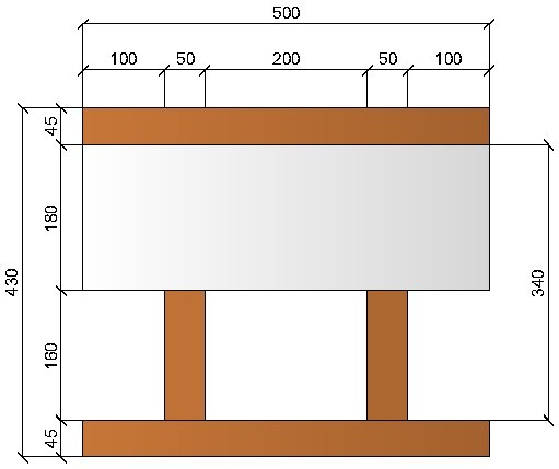 Image of Bloc à bancher en bois ciment (50x25 cm), isolant interne : 18 cm, épaisseur : 43 cm, béton : 16 cm, fabrication Italie