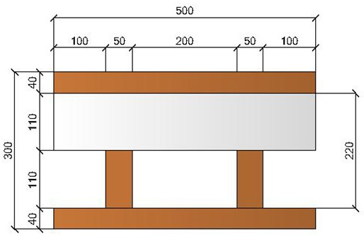 Image of Bloc à bancher en bois ciment (50x25 cm), isolant interne : 11 cm, épaisseur : 30 cm, béton : 11 cm, fabrication Italie