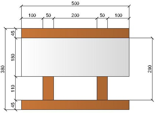 Image of Bloc à bancher en bois ciment (50x25 cm), isolant interne : 18 cm, épaisseur : 38 cm, béton : 11 cm, fabrication Italie
