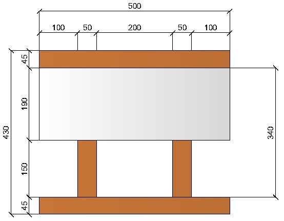 Image of Bloc à bancher en bois ciment (50x25 cm), isolant interne : 19 cm, épaisseur : 43 cm, béton : 15 cm, fabrication Italie